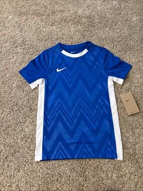 Nike Royal Blue and White Kids' Short-Sleeve Athletic Jersey
